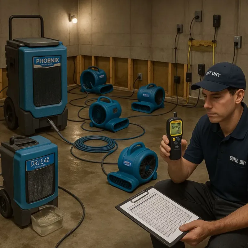 Structural Drying and Dehumidification process in Bixby, OK